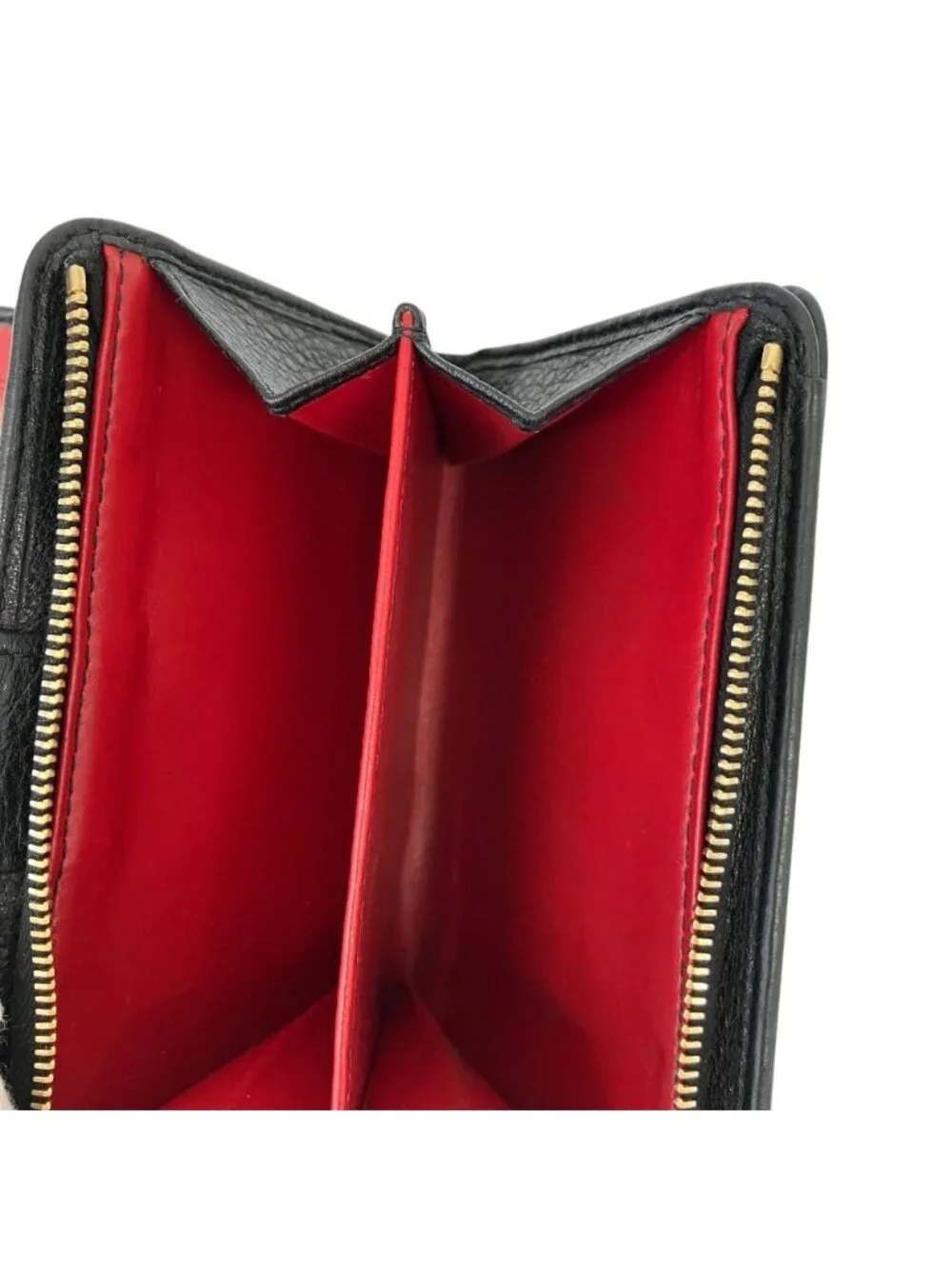 Prada Leather Compact Wallet Bifold Black